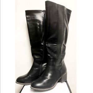 Chelsea Knee Boots - Black 11.5w Wide Calf